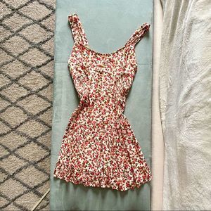 Wild Fable cream with pink floral all over print summer dress.